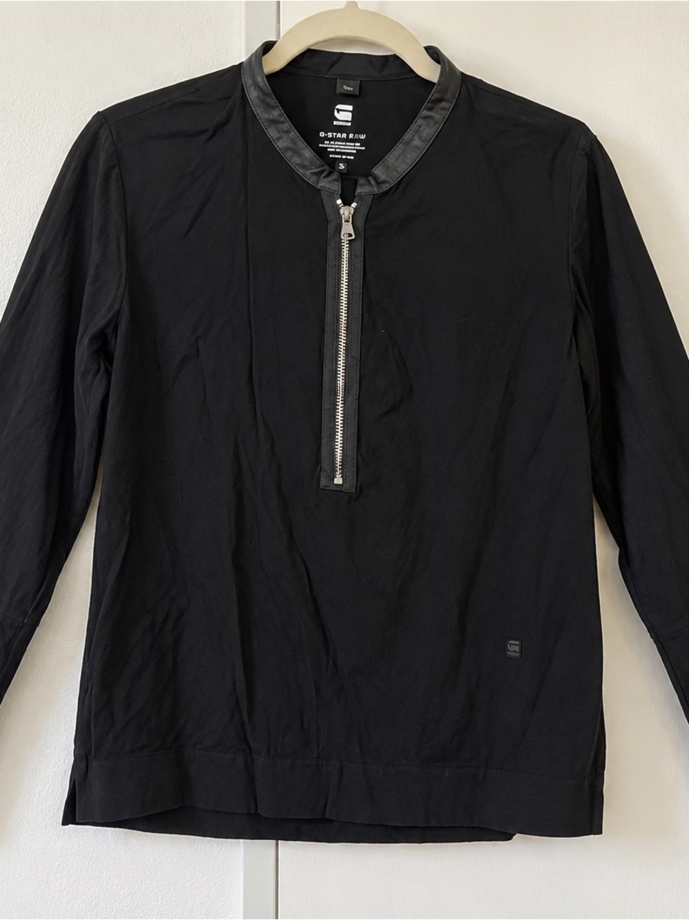 G-Star Raw Black Lightweight Zip Top Shirt XS
